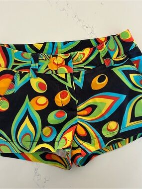 Loudmouth Black Shorts with Bright Multicolor Teardrop Print